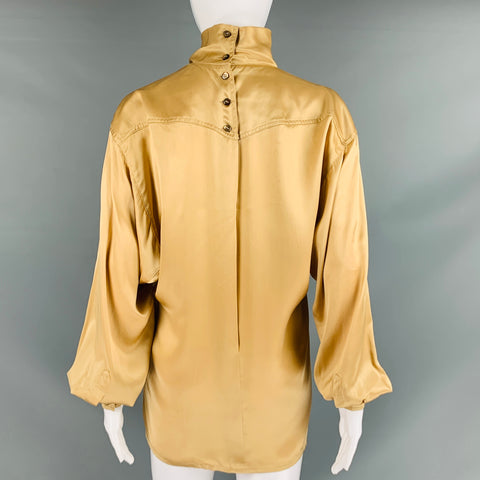 ESCADA Blusa de manga dolman de seda beige talla 4
