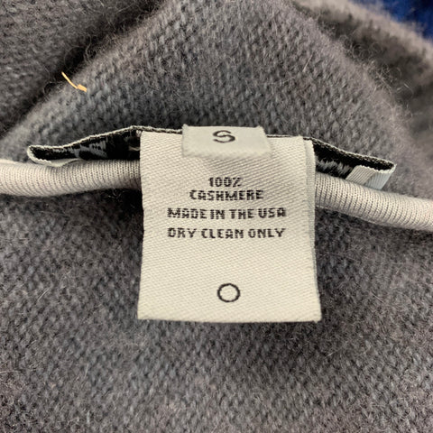 THE ELDER STATESMAN Size S Blue Gray Intarsia Tie Dye Palm Tree Cashmere Crew-Neck Sweater