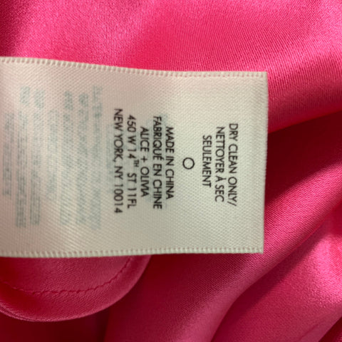 ALICE + OLIVIA Size 8 Pink Triacetate Blend Solid A-Line Skirt