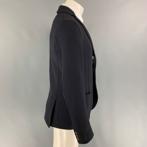 FALCONERI Size 38 Navy Wool Nylon Single Breasted Sport Coat