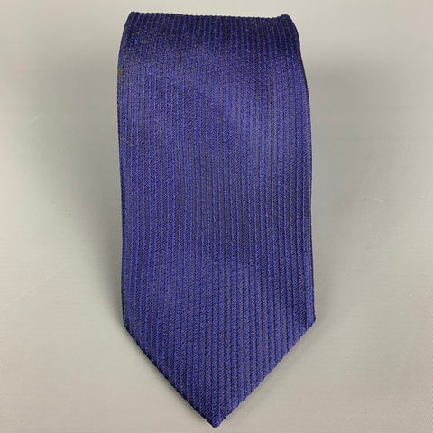 GIANFRANCO FERRE Purple Black Textured Silk Blend Tie