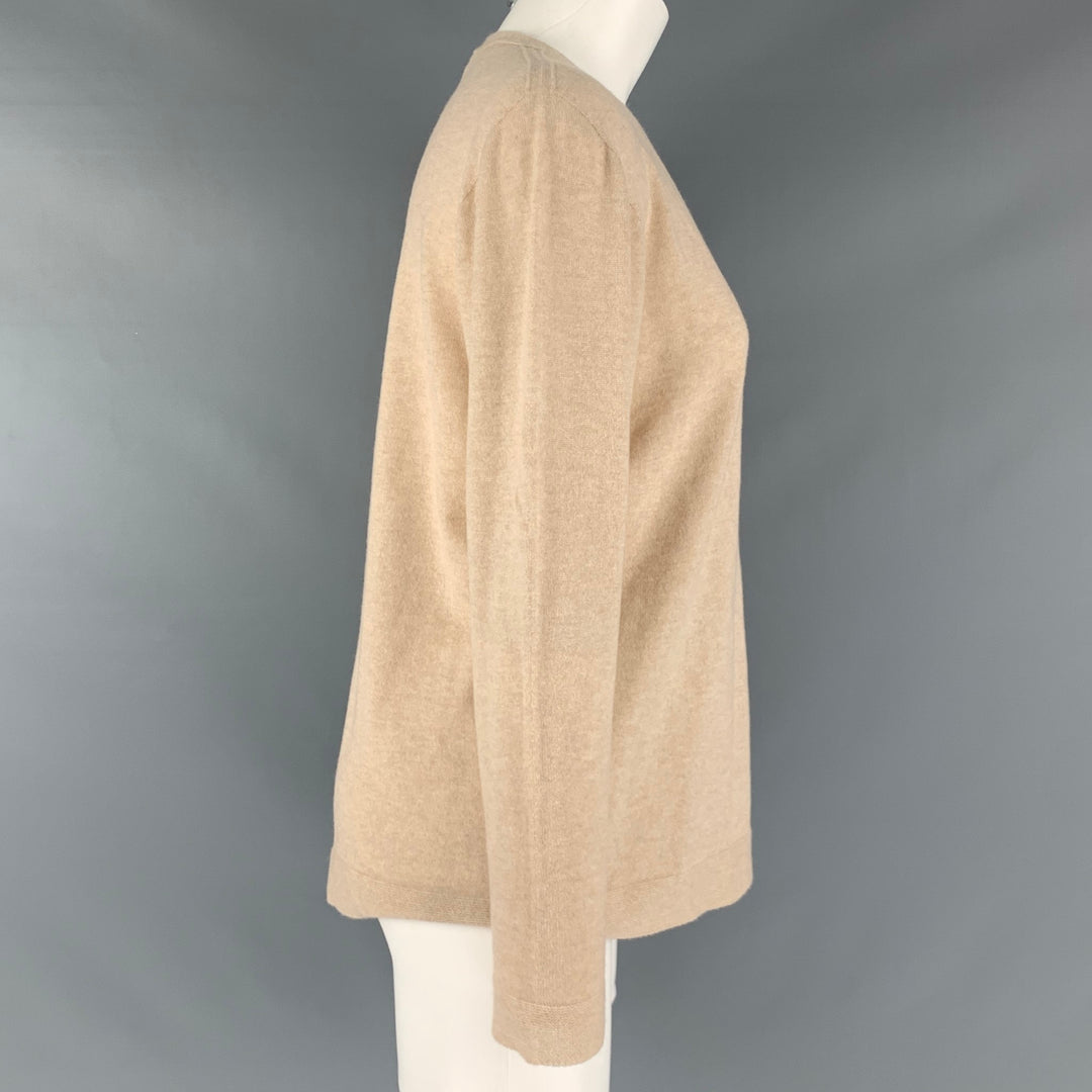 AKRIS Size 6 Beige Cashmere V-Neck Pullover