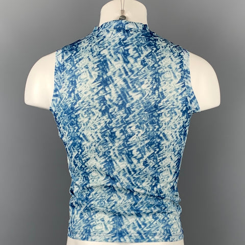 F8 Size S Blue Abstract Polyester Sleeveless T-shirt