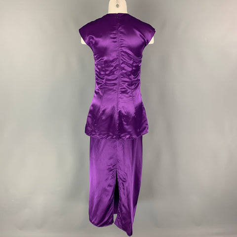 SIES MARJAN Conjunto de falda sin mangas fruncida morada talla 4