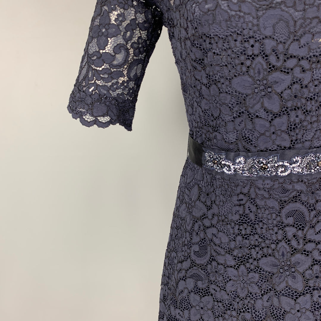 RICKIE FREEMAN for TERI JON Size 2 Navy Cotton Blend Short Sleeve Cock –  Sui Generis Designer Consignment