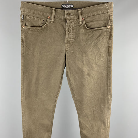 TOM FORD Size 30 Brown Cotton Button Fly Casual Pants