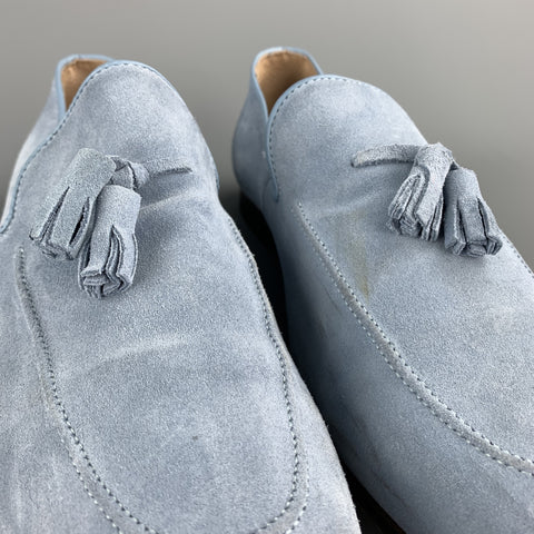 KURT GEIGER Size 10 Powder Blue Tassels Loafers
