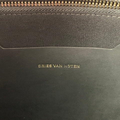 DRIES VAN NOTEN Tan & Black Animal Print Pony Hair Leather Bag