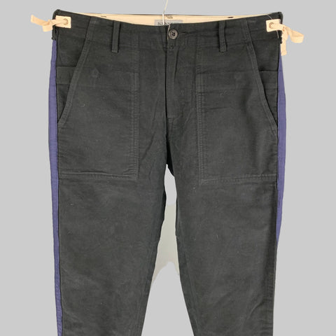 KENNETH FIELD Size M Black Navy Stripe Cotton Casual Pants
