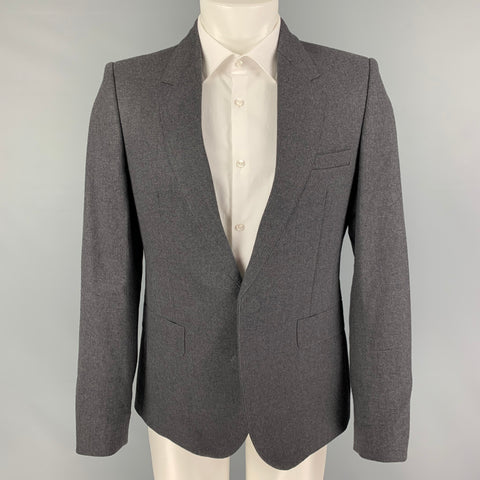 MAISON MARGIELA x H&M Size 38 Gray Wool Hook & Eye Closure Sport Coat