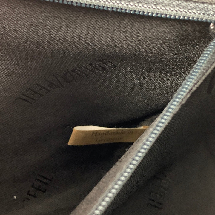 GOLDPFEIL Black Leather Wristlet Oxford Bag