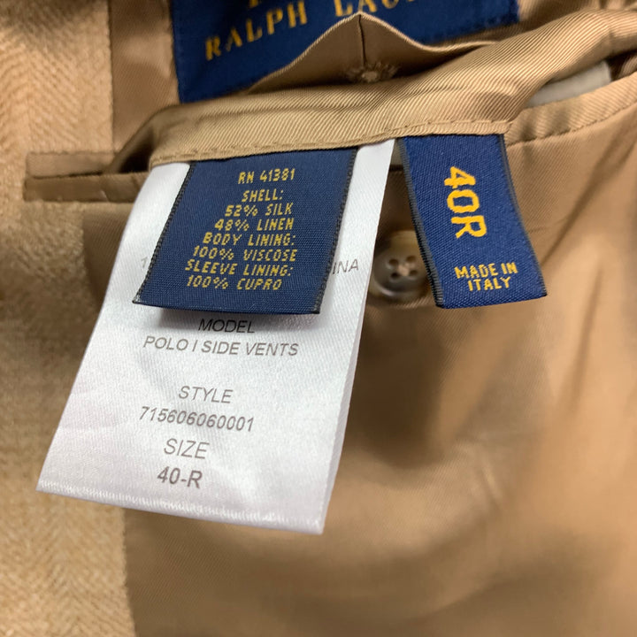 POLO de RALPH LAUREN Talla 40 Abrigo deportivo de lino y seda beige