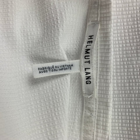 HELMUT LANG Size L White Ribbed Cotton / Polyester Crew-Neck T-shirt