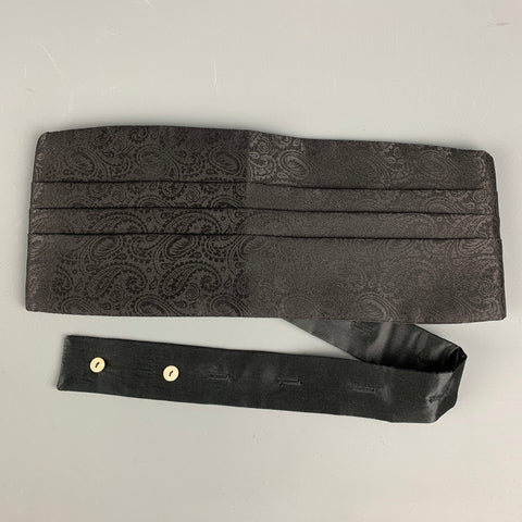 CARROT & GIBBS Black Paisley Silk Cummerbund