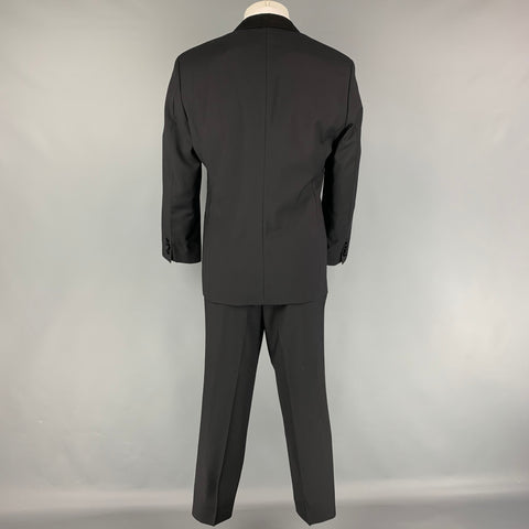 BOSS by HUGO BOSS Size 40 Black Virgin Wool Single Button Tuxedo Suit