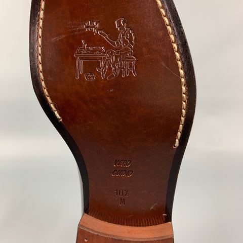 SAKS FIFTH AVENUE Taille 10,5 Chaussures à lacets en cuir marron à bout droit