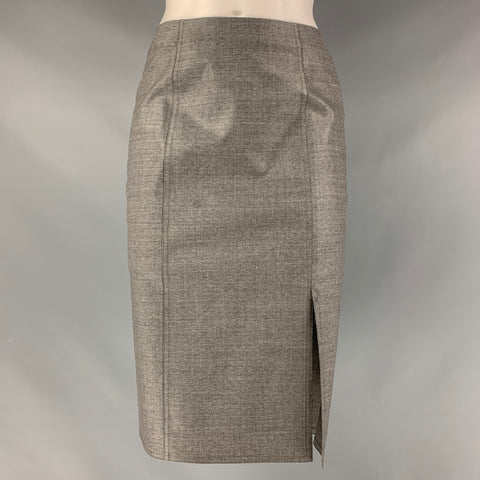 CHRISTIAN DIOR Taille 4 Jupe crayon brillante en laine grise et lycra