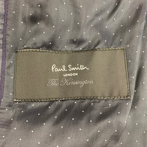 PAUL SMITH The Kensington Size 36 Grey Charcoal Plaid Wool Notch Lapel Suit