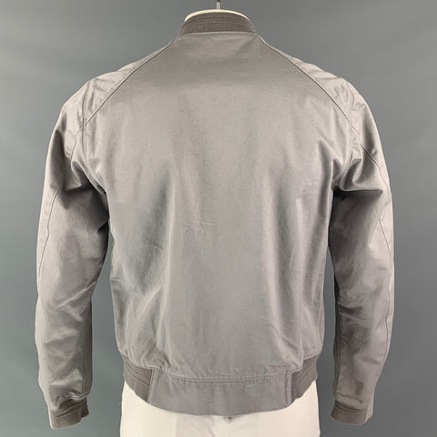 FUJITO Chest Size XL Grey Solid Cotton Bomber Jacket