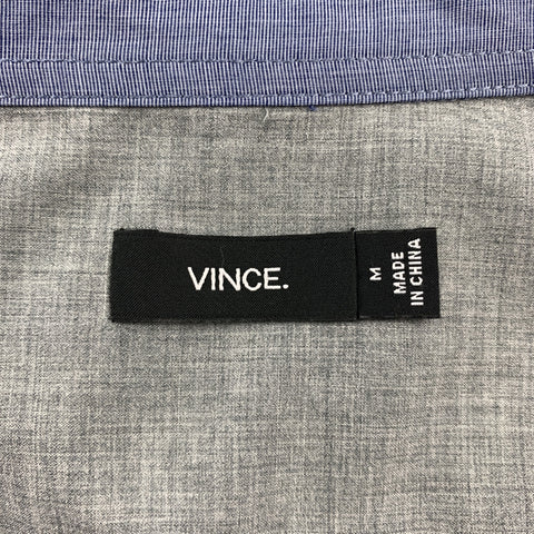 VINCE Camisa de manga larga con botones de algodón azul talla M