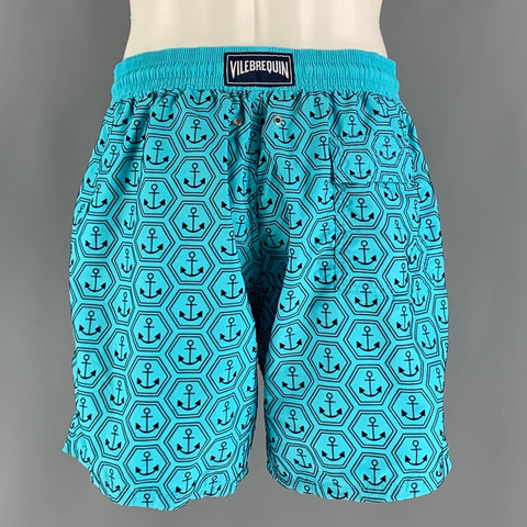VILEBREQUIN Maillot de bain taille 32 bleu turquoise ancre taille élastique