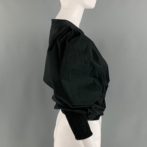 VERONICA BEARD Size 2 Black Cotton Blend Long Sleeve Casual Top