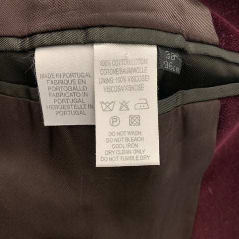 PS by PAUL SMITH Size 38 Size 38 Burgundy Cotton Velvet Jacket