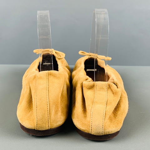 POLO by RALPH LAUREN Size 11 Camel Suede Bow Flats