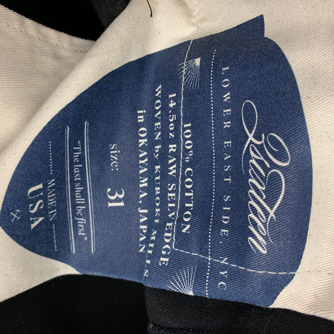 3SIXTEEN Size 31 Black Selvedge Denim Button Fly Jeans