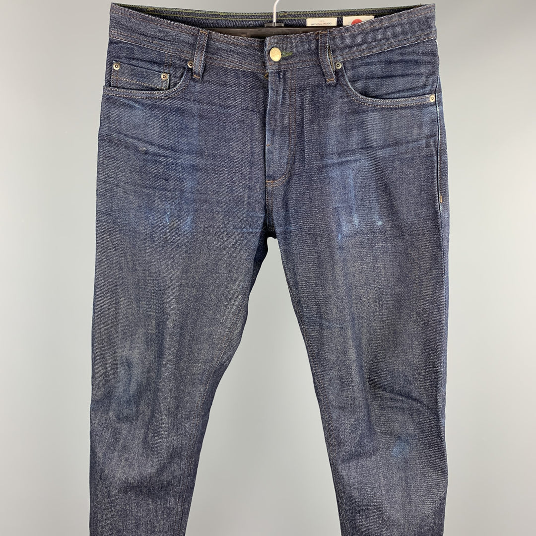 OLAF HUSSEIN Size 32 Indigo Selvedge Denim Zip Fly Jeans