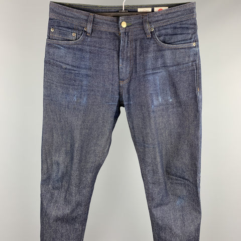 OLAF HUSSEIN Size 32 Indigo Selvedge Denim Zip Fly Jeans