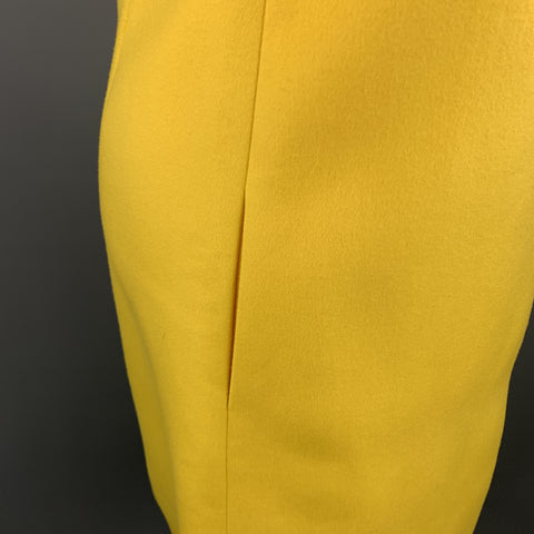 ESCADA Size 6 Yellow Virgin Wool Cashmer Blend Short Sleeve Shift Dress
