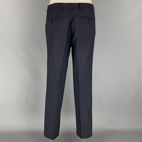BURBERRY LONDON Size 40 Navy Glenplaid Wool / Mohair Single Breasted Suit