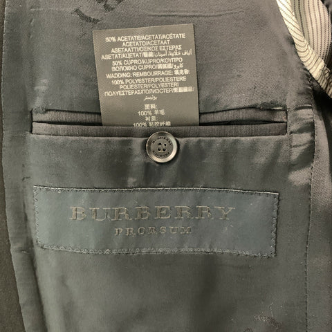 BURBERRY PRORSUM Chest Size 38 Black Virgin Wool Tuxedo Sport Coat