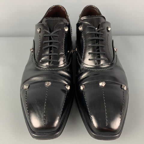 CESARE PACIOTTI Talla 10 Zapatos con cordones de cuero con tachuelas negros