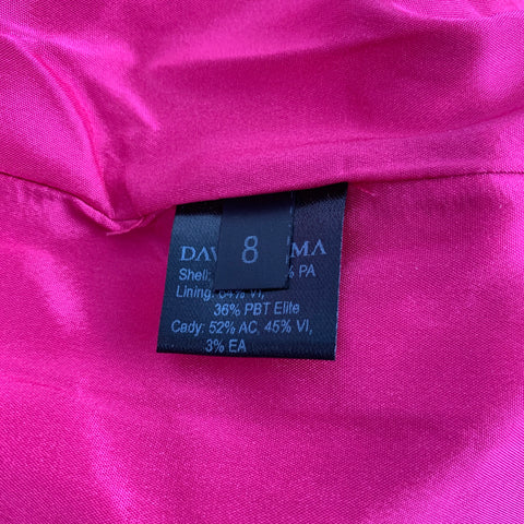 DAVID KOMA Size 4 Fuchsia Polyester Sequined Tapered Dress Pants