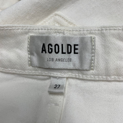 AGOLDE Size 27 Cream Cotton  Elastane Button Fly Jeans