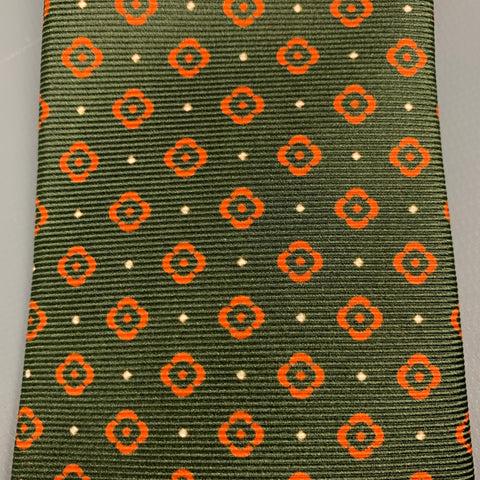 KITON Green & Orange Floral Tie