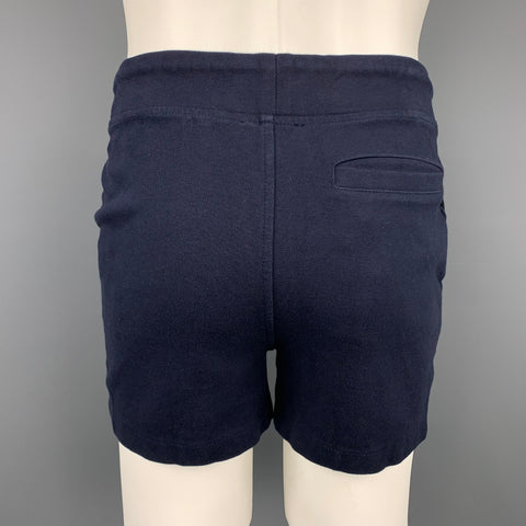 A.P.C. Size S Navy Cotton Drawstring Shorts