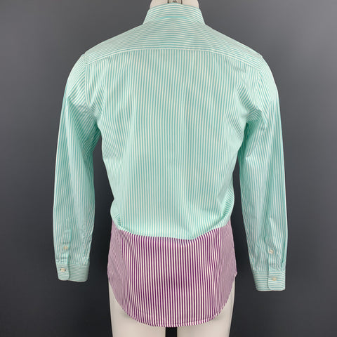PS by PAUL SMITH Size S Green Purple & White Striped Cotton  Shirt
