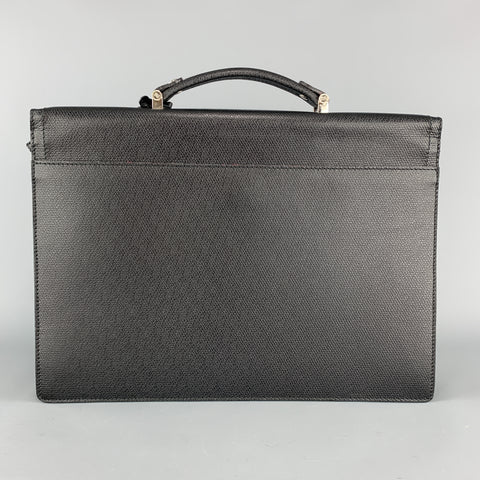 LANCEL Black Textured Leather Envelope Briefcase