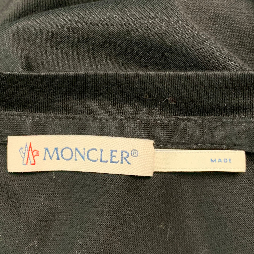 MONCLER Camiseta de manga corta de algodón negra Talla XL