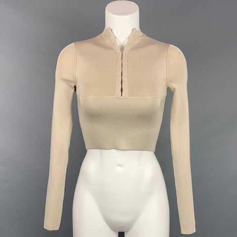 DION LEE Taille XS Taupe Rayon Stretch Cropped Dress Top