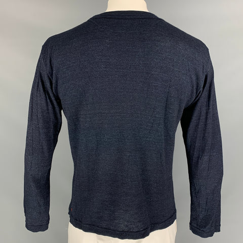 45rpm Size XL Navy Knitted Cotton Crew-Neck Pullover