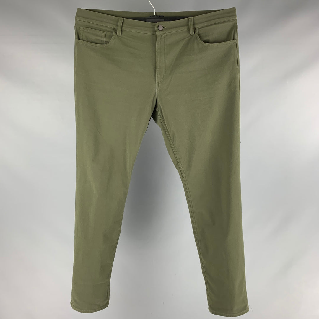 THEORY Size 40 Green Twill Cotton Blend Casual Pants – Sui Generis