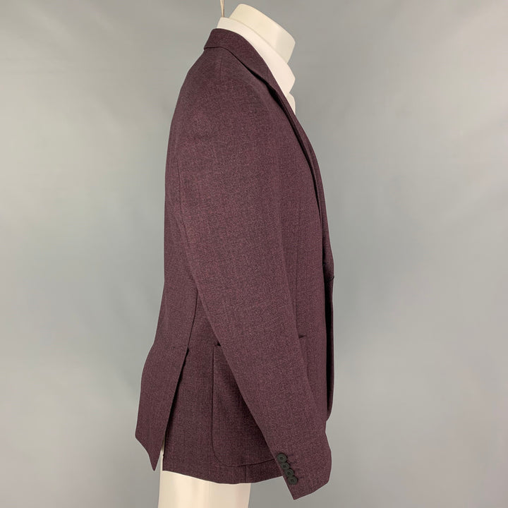 EMPORIO ARMANI Taille 40 Manteau de sport en laine chinée violet