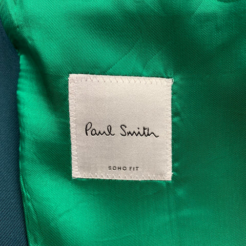 PAUL SMITH Soho Fit Size 40 Regular Green Wool Notch Lapel Sport Coat