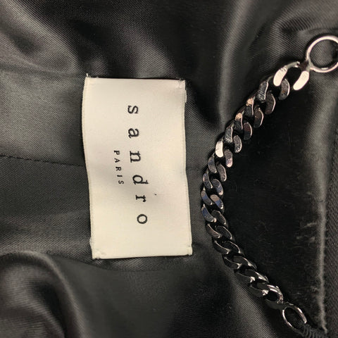 SANDRO Size 42 Black Wool Peak Lapel Sport Coat