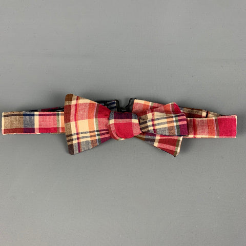 BLADE+BLUE Red Cream Plaid Cotton Bow Tie