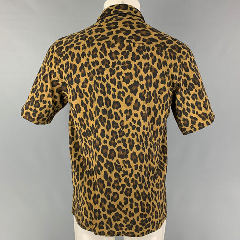 MARC JACOBS Size M Brown Beige Animal Print Viscose Camp Short Sleeve Shirt